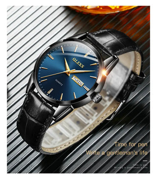 OLEVS Top Brand  Men Classic Quartz Waterproof Watch Leather Strap Business Popular Casual Men Watch ALODIA STORE