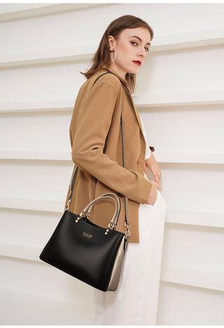 FOXER Elegant Bag Leather Lady Handbag Simple Tote bag ALODIA STORE