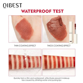 QIBEST Lip Gloss 8 Colors Nude Matte Chocolate Lipstick Waterproof Long Lasting Women Red Lip Tint Velvet Lip Glaze Cosmetics ALODIA STORE