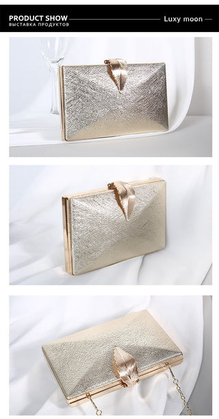 Gold For Bridal Metal Leaf Lock Shoulder Bag  ZD1524 ALODIA STORE