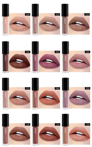 QIBEST Liquid Lipstick Lips Matte Lipgloss Pigment Waterproof - Alodia Store