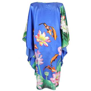 Sexy Female Silk Rayon Robe Bath Gown Nightgown Summer Casual Home Dress Printed Loose Sleepwear Plus Size Nightwear Bathrobe ALODIA STORE