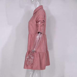 Shirt Dress Long Sleeve Women Clothing Autumn Winter Dress Button Turn-down Collar Ladies A-line Mini Party Dress 2022 Vestidos ALODIA STORE