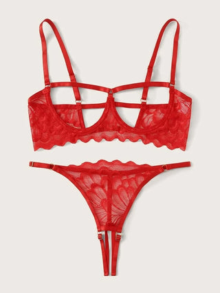 Ellolace Lingerie Set Sexy Hollow Out Lingerie Underwear Set Women's Push Up Bra Erotic Lingerie Sex Underwear For Women ALODIA STORE