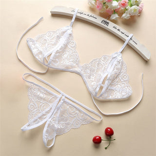 Sexy Lingerie Women Push Up With Lace Straps Transparent Bra Panties Embroidered See Through Comfortable Lingerie Sets Bras ALODIA STORE