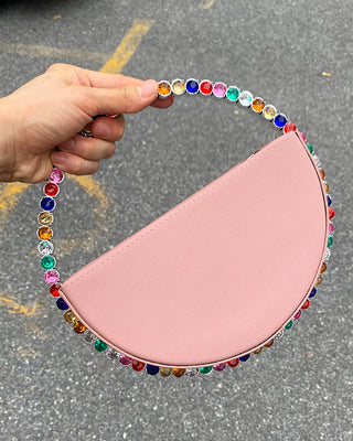 Luxury Colored Diamond Half Moon Women Purses and Handbags Evening Bag Serpentine Designer Party Clutch Bag Chic Wedding Bag ALODIA STORE
