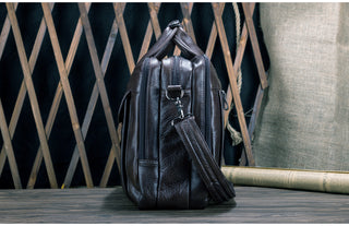 Large Men Leather Handbgs Male Genuine Leather Business Travel Brifcases Bag Men's 15.6 Inch Laptop Shoulder Bag Business A4 Bag ALODIA STORE