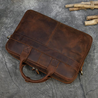 MAHEU Retro Laptop Briefcase Bag Genuine Leather Handbags Casual 15.6 Pad Bag Daily Working Tote Bags Men Male bag for documents ALODIA STORE