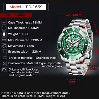 PAGANI DESIGN Stainless Steel Waterproof Mechanical Watch Top Brand Sapphire Glass Automatic Watch Luxury Business Men Watch ALODIA STORE