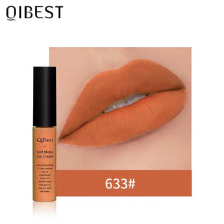 QIBEST Matte Lip Gloss Lip Makeup 34 Colors Velet Nude Waterproof Lipgloss Matte Lipstick Liquid Lipstick Long lasting Lip Tint ALODIA STORE
