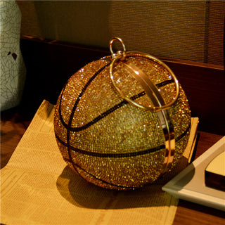 Luxury Basketball Diamond Party Evening Bag Purses and Handbag for Women Ball Shape Shoulder Bag Clutch Designer Crossbody Bag ALODIA STORE