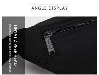 TINYAT New Men Casual Waist Pack Bag Brand Canvas Shoulder Fanny Packs Women Belt Bag Pouch For Money Phone Black Bum Hip Bag ALODIA STORE