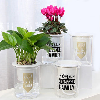 Self Watering Planter Pots Mini Round Design Succulent Plant Pot Indoor Home Garden Modern Decorative Pot Garden Supplies FU ALODIA STORE