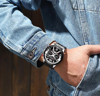 Top  CURREN Brand Casual Fashion Watches for Male Sport Military Leather Wrist Watch Men Watch Chronograph Relojes Hombre ALODIA STORE