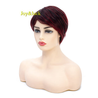 Short Ombre Blonde Wig Synthetic Bob Straight Hair With Bangs Women Natural Daily Wear Wig ALODIA STORE