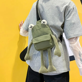 Personality Girl Small Bag Cartoon Cute Frog Bag Casual Messenger Bag Chest Bag Unisex Shoulder Crossbody Bag Nylon Women Bag ALODIA STORE