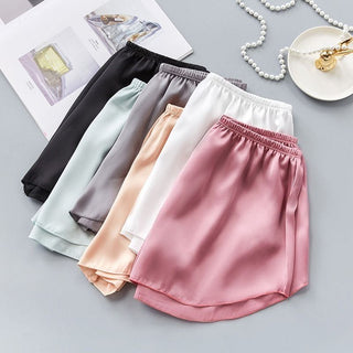 Fashion Ice Silk Safety Pants Women Summer Sexy Cool Comfort Sleep Bottoms Simple Home Shorts Ladies Pajama Shorts Underwear ALODIA STORE