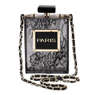 Transparent Bag Women Acrylic Casual Black Bottle Handbags for Female Wallet Paris Party Toiletry Wedding Clutch Evening Flaps ALODIA STORE
