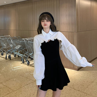 Elegant Party Dress Women Long Sleeve Sweet Empire High Street Mini Dress Gothic Y2k Dress ALODIA STORE