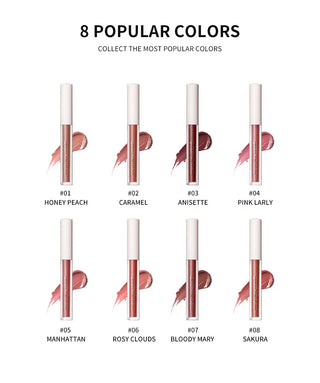 QIBEST Waterproof Liquid Lipstick Lips Makeup Lip Gloss Long Lasting 8 Colors Nude Cosmetic Makeup Matte Lipgloss Lip Tint Matte ALODIA STORE
