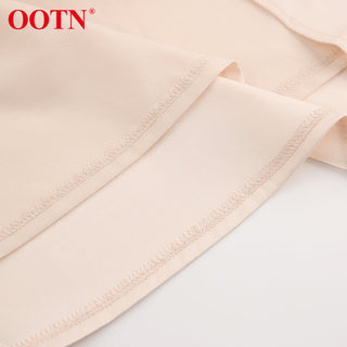 OOTN White Single Breasted Elegant Dress For Women Party Robe High Waist Satin Long Dress Chic Midi Dresses Lantern Sleeve ALODIA STORE