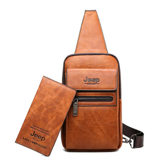JEEP BULUO Brand Fashion Sling Bags High Quality Men Bags Split Leather Large Size Shoulder Crossbody Bag For Young Man ALODIA STORE