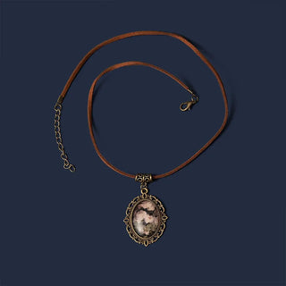 Vintange White Rose Flowers time gem Pendant Necklace Leather Rope Chain Necklace Women Fashion Jewelry SX-25 ALODIA STORE