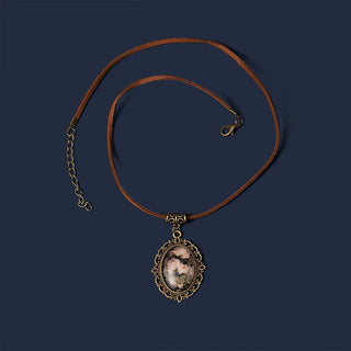 Vintange White Rose Flowers time gem Pendant Necklace Leather Rope Chain Necklace Women Fashion Jewelry SX-25 ALODIA STORE