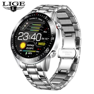 LIGE New Steel Band Digital Watch Men Sport Watches Electronic LED Male Wrist Watch For Men Clock Waterproof Bluetooth Hour+box ALODIA STORE
