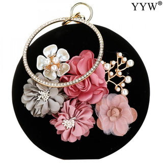 Pink Round Flower Clutch Bag ALODIA STORE