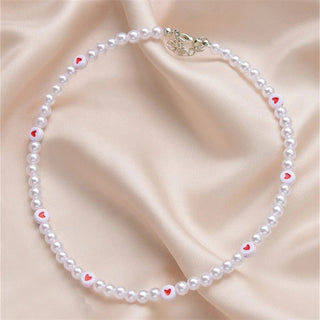 Trendy Love Pearl Necklace Female Personality Travel Party Fashion Clavicle Necklace Accessories collar perlas collar ALODIA STORE