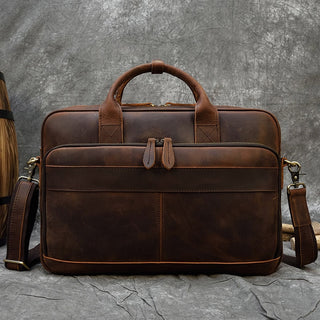 MAHEU Retro Laptop Briefcase Bag Genuine Leather Handbags Casual 15.6 Pad Bag Daily Working Tote Bags Men Male bag for documents ALODIA STORE