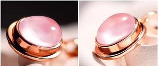 High Quality Natural Stones QUARTZ Clavicle Chain Necklace Pink Stone Earrings Wholesale necklace Jewelry Set For grandma Mum ALODIA STORE