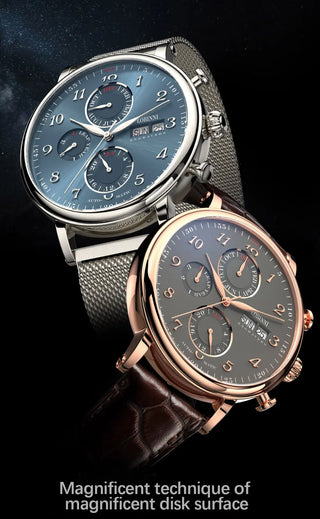 LOBINNI Luxury Mechanical Gear Watch Men gift Seagull Movement Automatic Black Self Winder Sapphire Watch Brand Men Metal Bezel ALODIA STORE