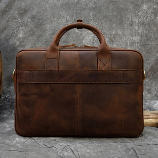 MAHEU Retro Laptop Briefcase Bag Genuine Leather Handbags Casual 15.6 Pad Bag Daily Working Tote Bags Men Male bag for documents ALODIA STORE