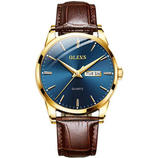OLEVS Top Brand  Men Classic Quartz Waterproof Watch Leather Strap Business Popular Casual Men Watch ALODIA STORE