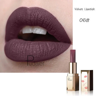 Pudaier Brand Matte Lipstick Professional Makeup for Women Long Lasting Velvet Tint Matt Sexy Lip Stick Nice Shades Batom Matte ALODIA STORE