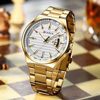Top Brand CURREN Luxury Quartz Watches for Men Wrist Watch Classic Silver Stainless Steel Strap Men's Watch Waterproof 30M ALODIA STORE