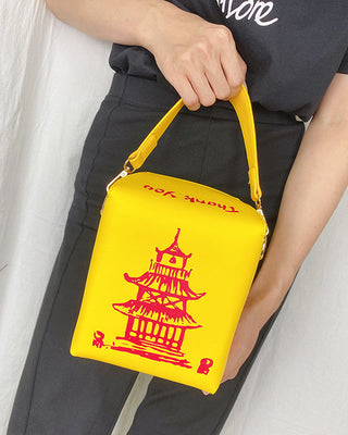 ENJOININ Chinese Takeout Box Purse Pu Leather Women ALODIA STORE