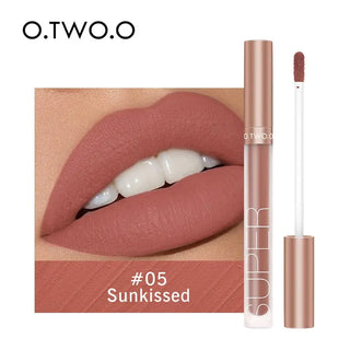 O.TWO.O Liquid Lipstick Matte Lip Gloss Cosmetic Lightweight Lip Glaze Long Lasting Lip Tint  Waterproof 12 Color Lips Makeup ALODIA STORE
