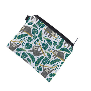 Jomtokoy Cute Sloth printing waterproof Purse Card Key Pouch Small Zipper Coin Purse Card Holder Mini square wallet ALODIA STORE
