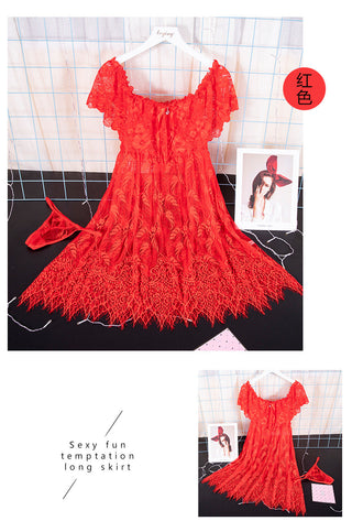 Lingerie Ladies Sexy lace Nightdress M-3XL ALODIA STORE