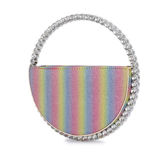 Luxury Colored Diamond Half Moon Women Purses and Handbags Evening Bag Serpentine Designer Party Clutch Bag Chic Wedding Bag ALODIA STORE