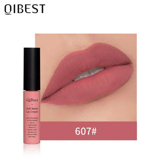 QIBEST Matte Lip Gloss Lip Makeup 34 Colors Velet Nude Waterproof Lipgloss Matte Lipstick Liquid Lipstick Long lasting Lip Tint ALODIA STORE