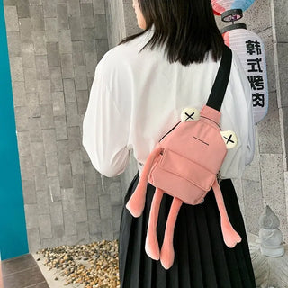 Personality Girl Small Bag Cartoon Cute Frog Bag Casual Messenger Bag Chest Bag Unisex Shoulder Crossbody Bag Nylon Women Bag ALODIA STORE