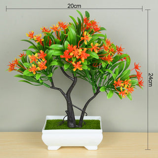 Artificial Plants Potted Green Bonsai Small Tree Grass Plants Pot Ornament Fake Flowers for Home Garden Decoration Wedding Party ALODIA STORE