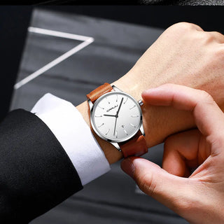 Mens Watches CRRJU Full Steel Casual Waterproof Watch for Man Leather Quartz Watch Men's Dress Calendar Watch Relogio Masculino ALODIA STORE