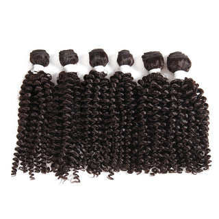 SOKU Kinky Curly Synthetic Hair Weaving 18-22 Inch Hair Extension Black Hair Weft Heat Resistant Fiber Hair Weave Bundles ALODIA STORE