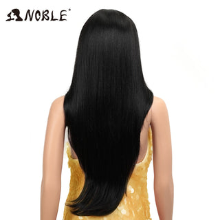 Noble Synthetic Lace Front Wig Long straight Hair 28 Inch Natural Wig Ombre Blonde Wig Heat Resistant Fiber Wigs For Black Women ALODIA STORE