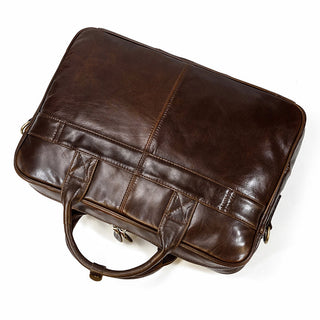 MAHEU Retro Laptop Briefcase Bag Genuine Leather Handbags Casual 15.6 Pad Bag Daily Working Tote Bags Men Male bag for documents ALODIA STORE